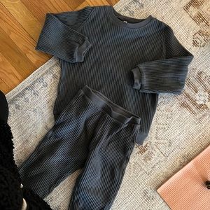 Zara Toddler Boy Charcoal Waffle Set